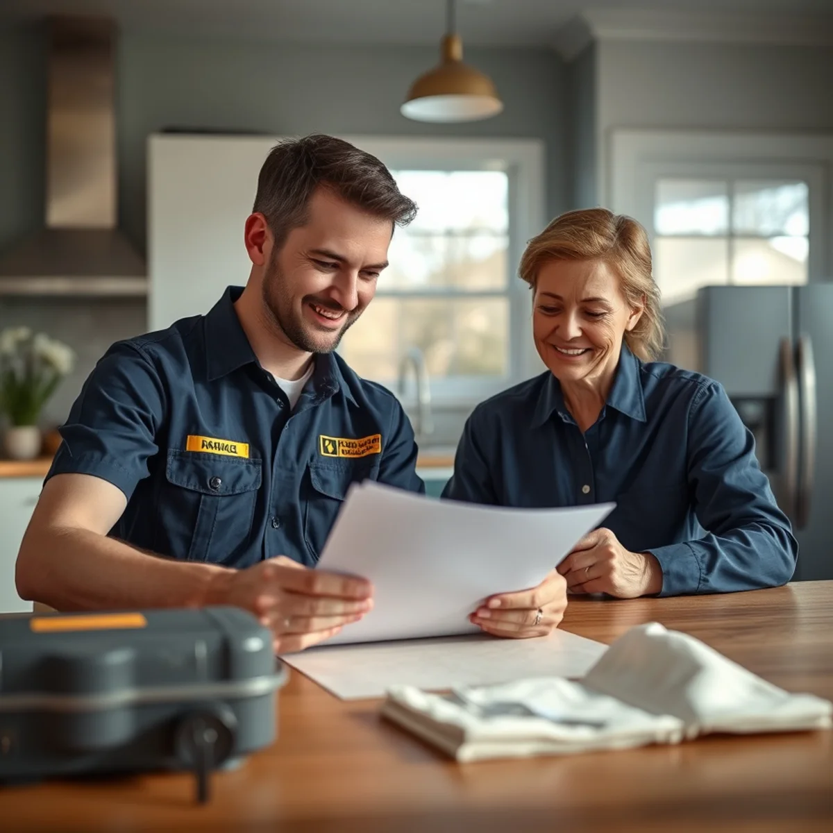North Carolina homeowner reviewing affordable HVAC options with Flaming Ice Heating & Cooling