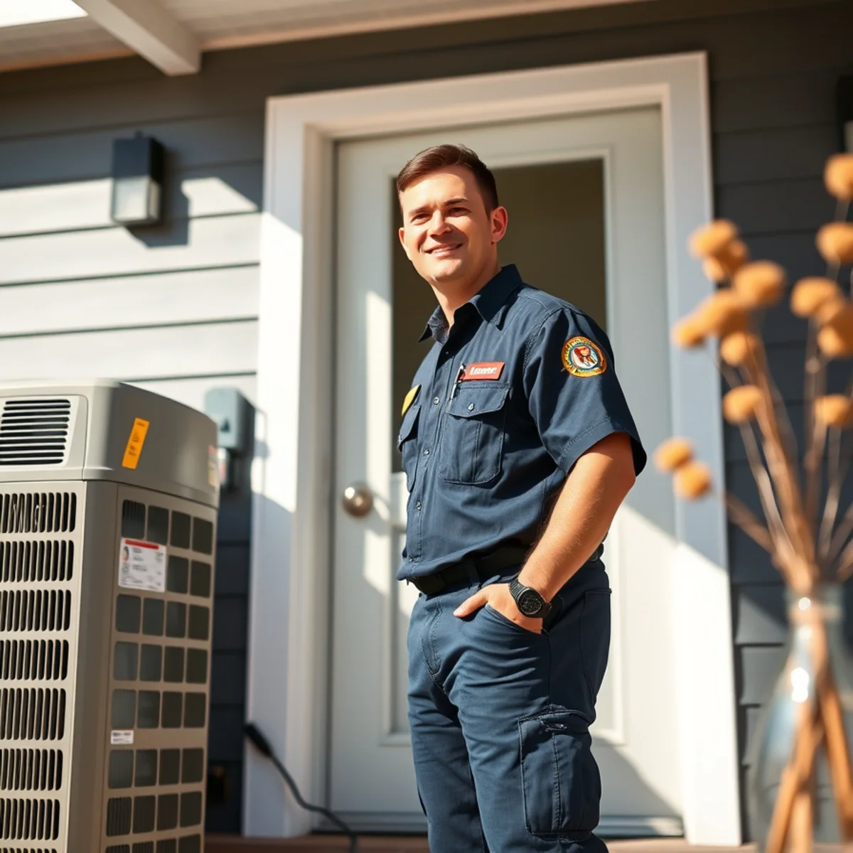Flaming Ice Heating & Cooling technician at a home in Andrews, NC