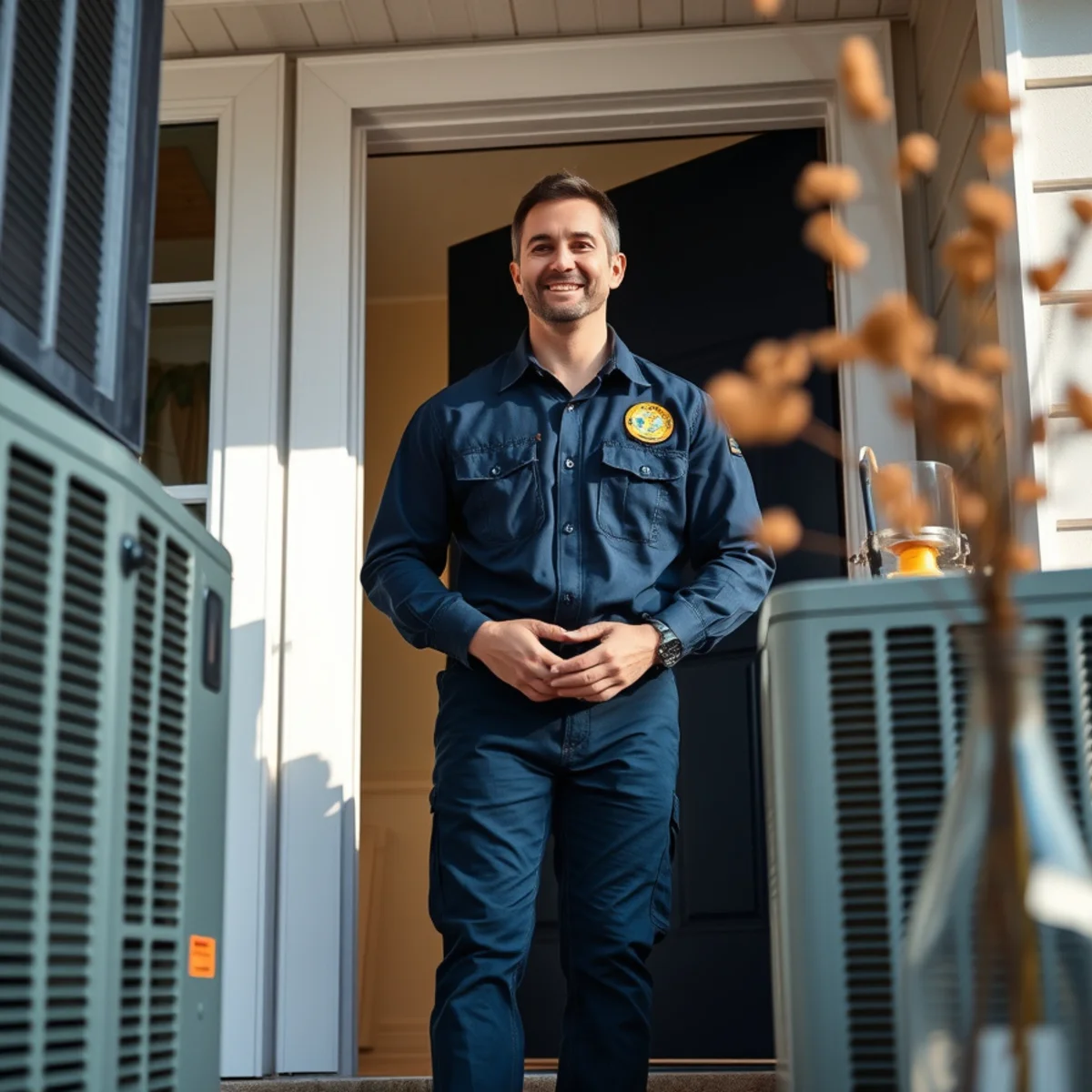 Flaming Ice Heating & Cooling technician at a home in Apex, NC