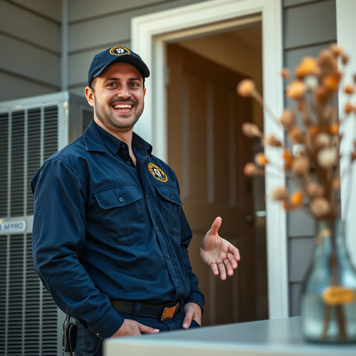 Flaming Ice Heating & Cooling technician at a home in Asheville, NC