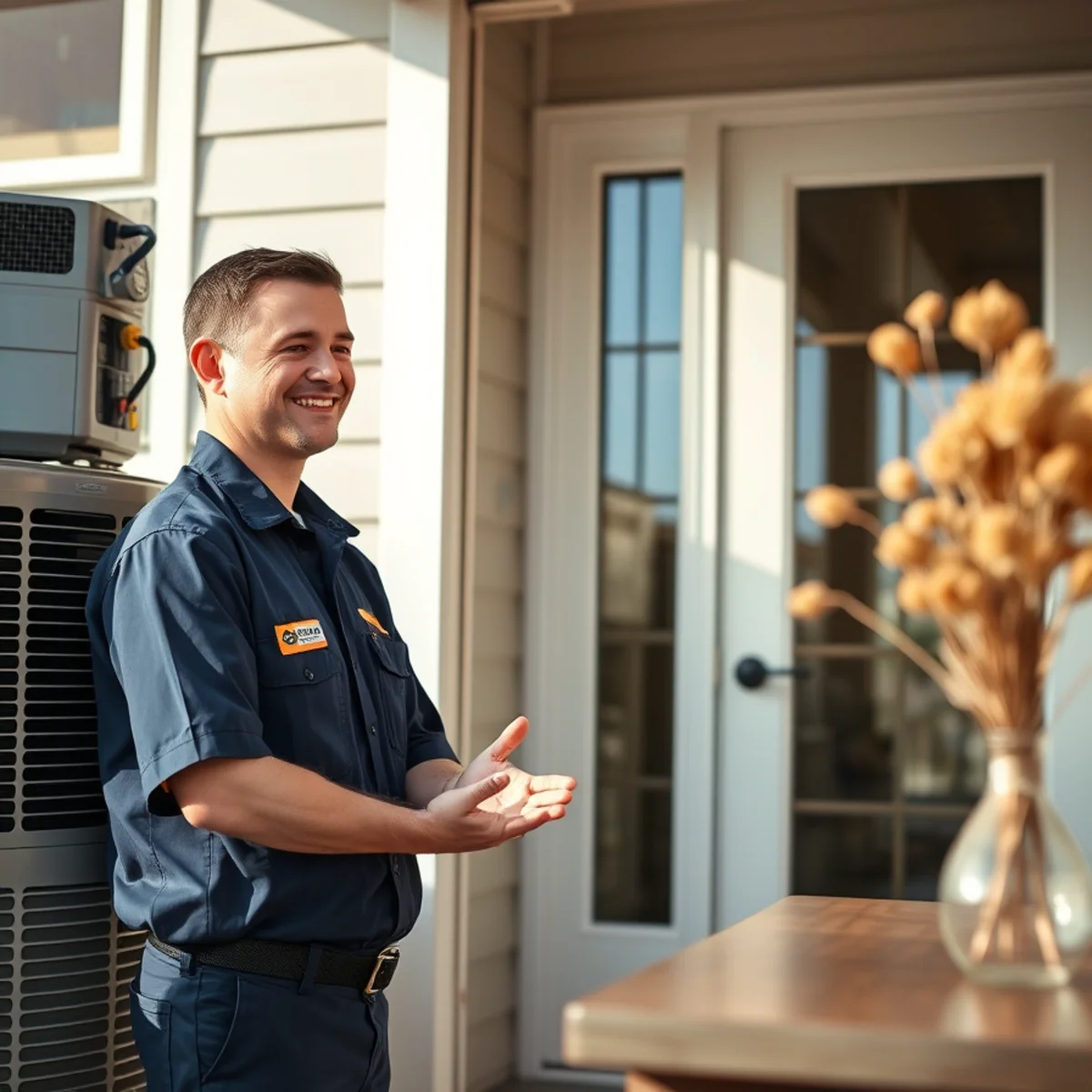 Flaming Ice Heating & Cooling technician at a home in Atlantic Beach, NC