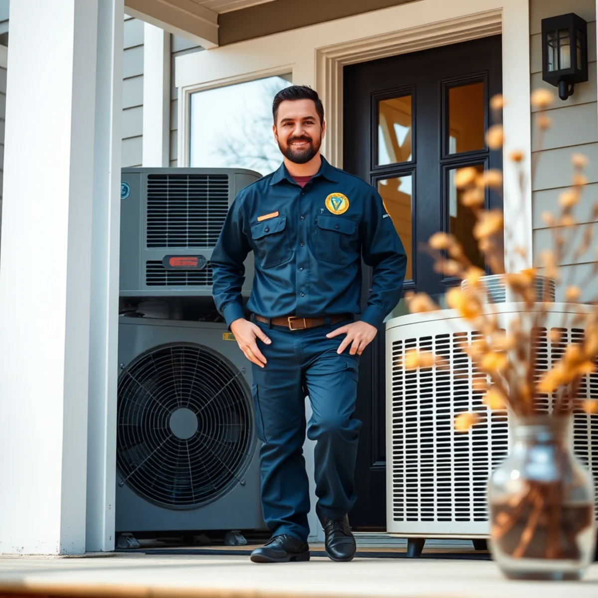 Flaming Ice Heating & Cooling technician at a home in Belhaven, NC