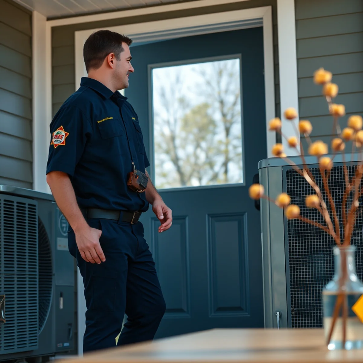 Flaming Ice Heating & Cooling technician at a home in Belmont, NC