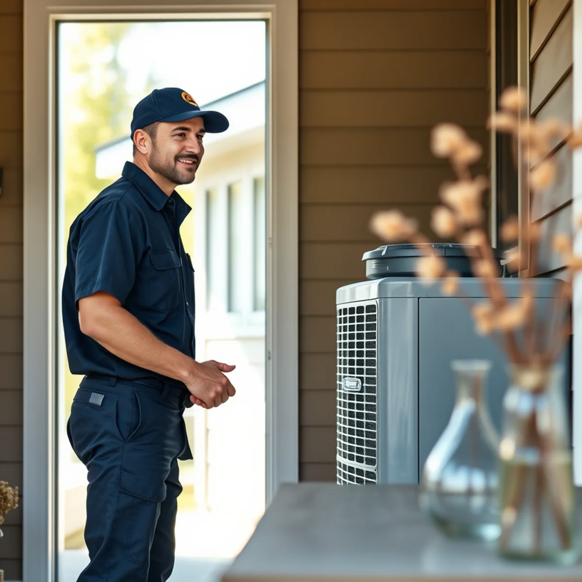 Flaming Ice Heating & Cooling technician at a home in Black Mountain, NC