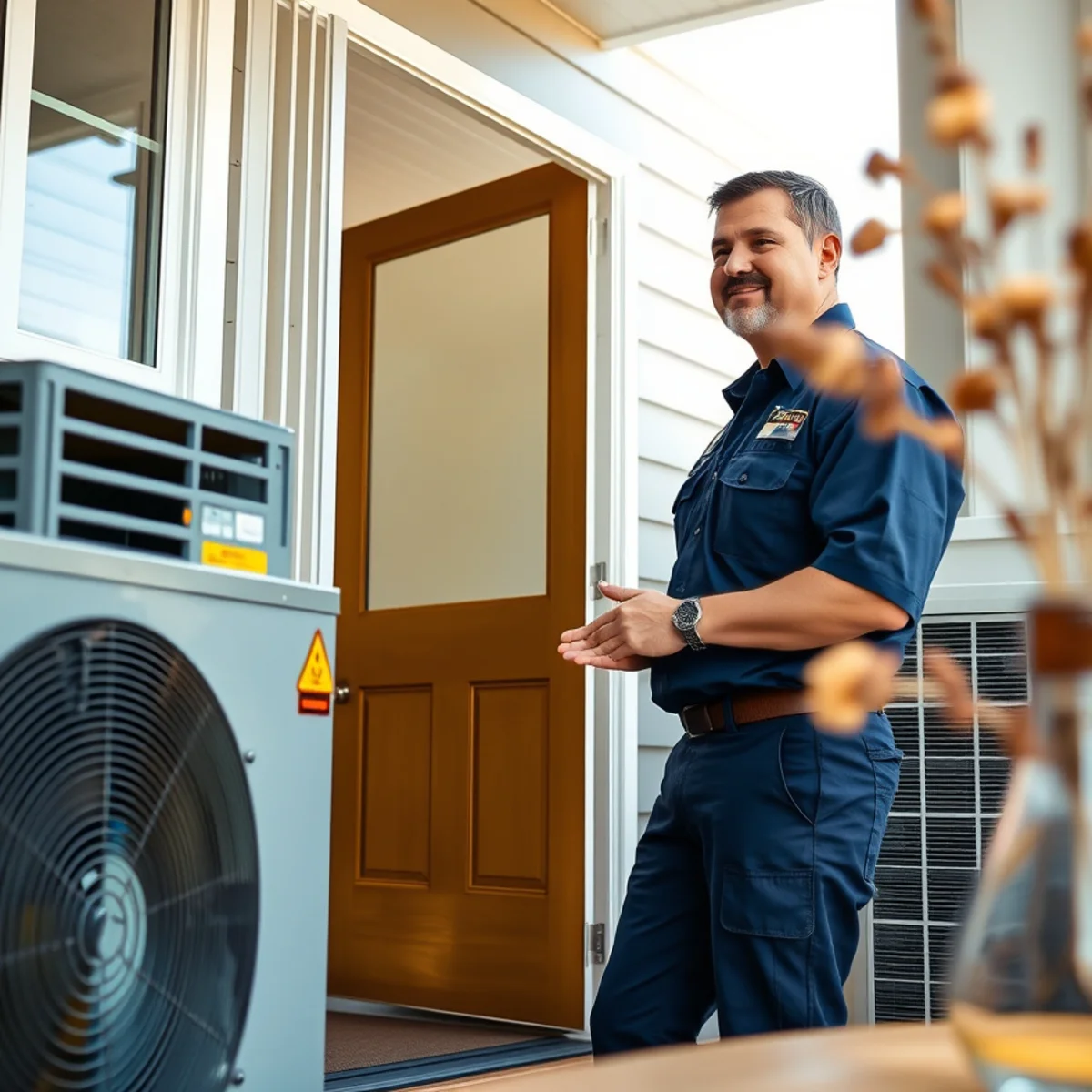 Flaming Ice Heating & Cooling technician at a home in Bryson City, NC