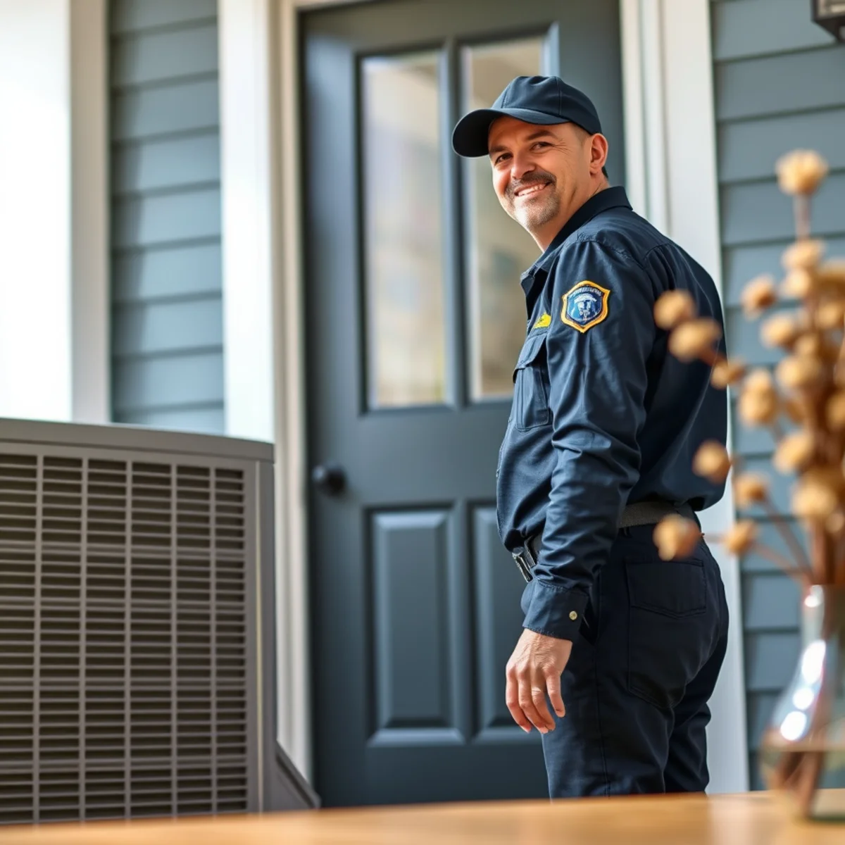 Flaming Ice Heating & Cooling technician at a home in Burgaw, NC