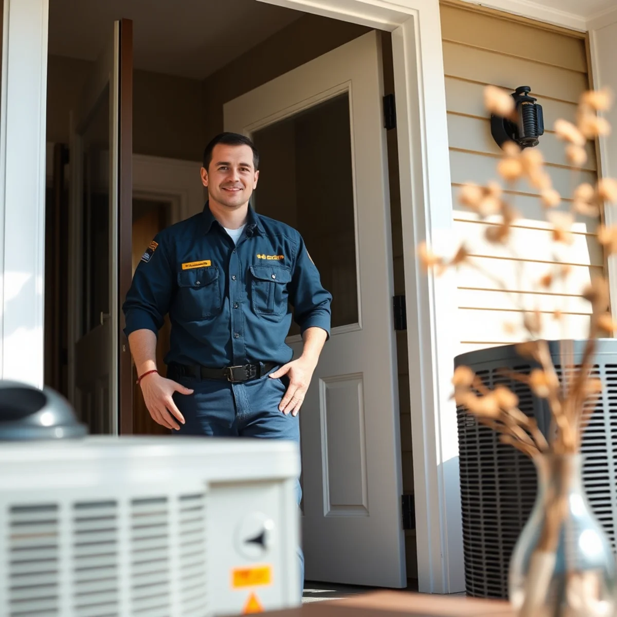 Flaming Ice Heating & Cooling technician at a home in Burlington, NC