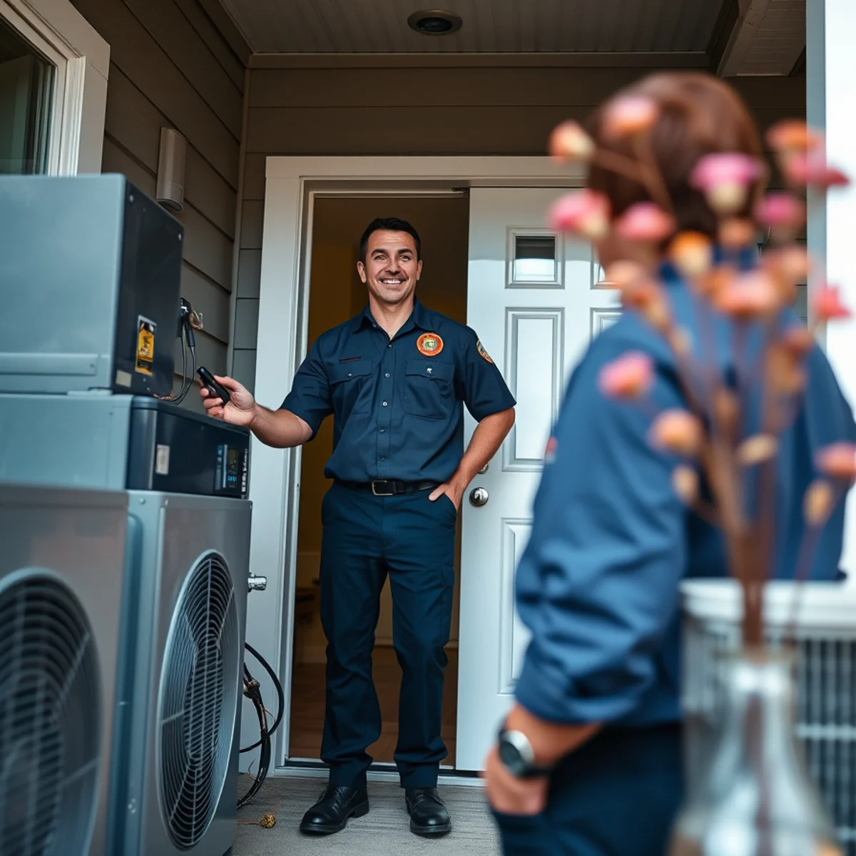 Flaming Ice Heating & Cooling technician at a home in Burnsville, NC