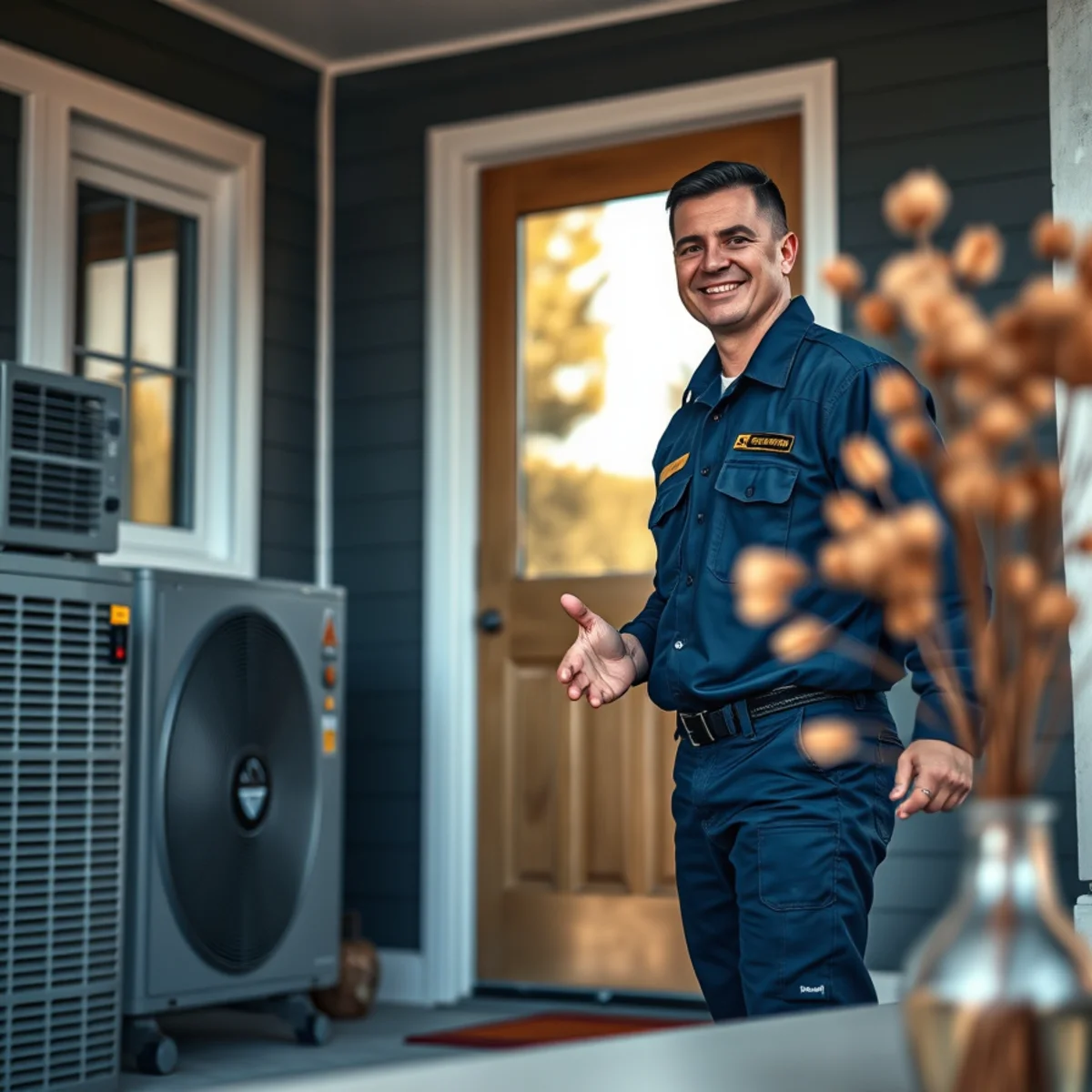 Flaming Ice Heating & Cooling technician at a home in Carthage, NC