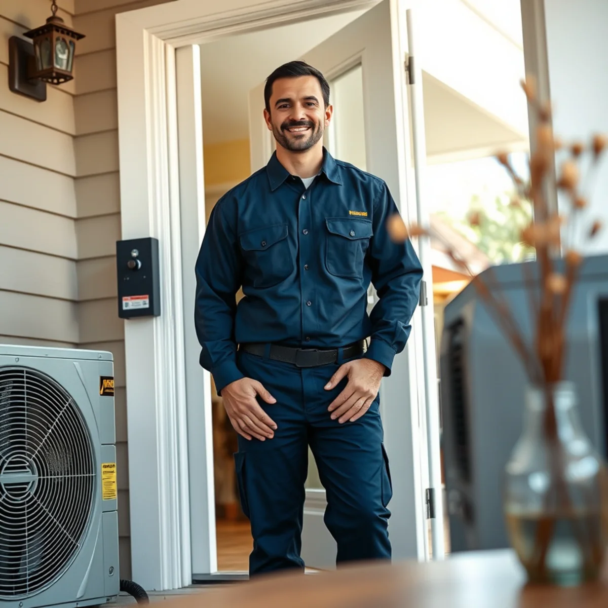 Flaming Ice Heating & Cooling technician at a home in Clinton, NC