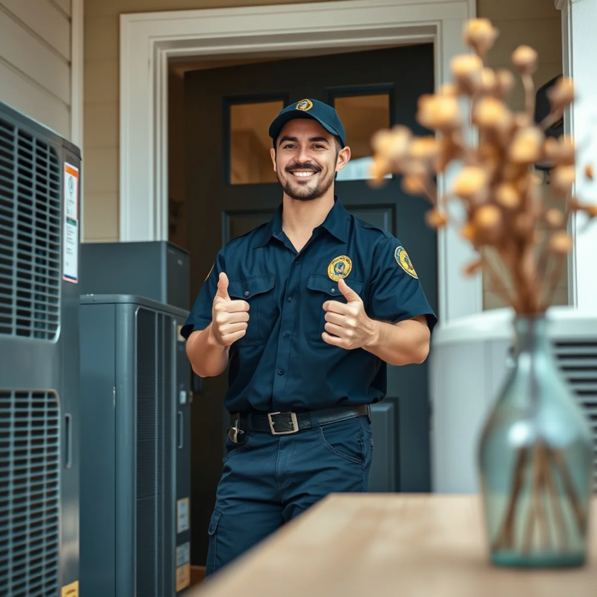 Flaming Ice Heating & Cooling technician at a home in Conover, NC