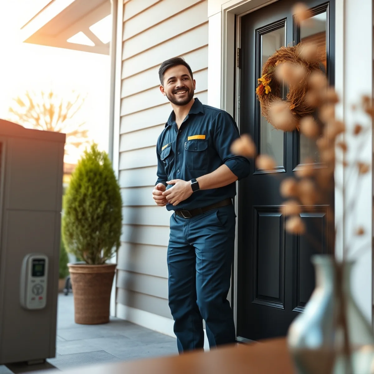 Flaming Ice Heating & Cooling technician at a home in Cornelius, NC
