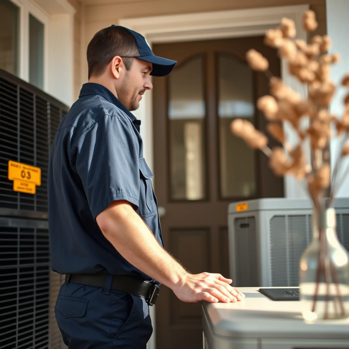 Flaming Ice Heating & Cooling technician at a home in Dobson, NC