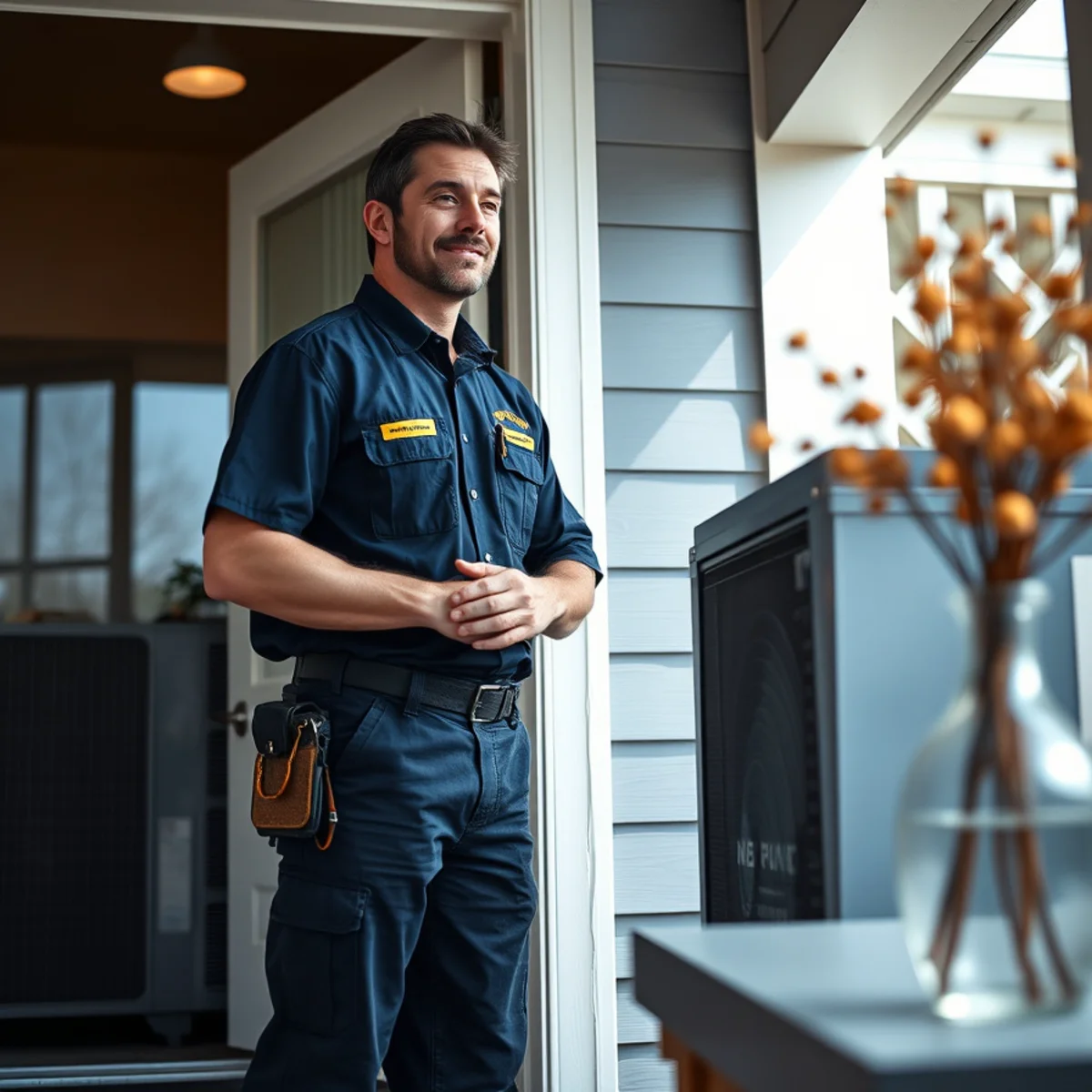 Flaming Ice Heating & Cooling technician at a home in Edenton, NC