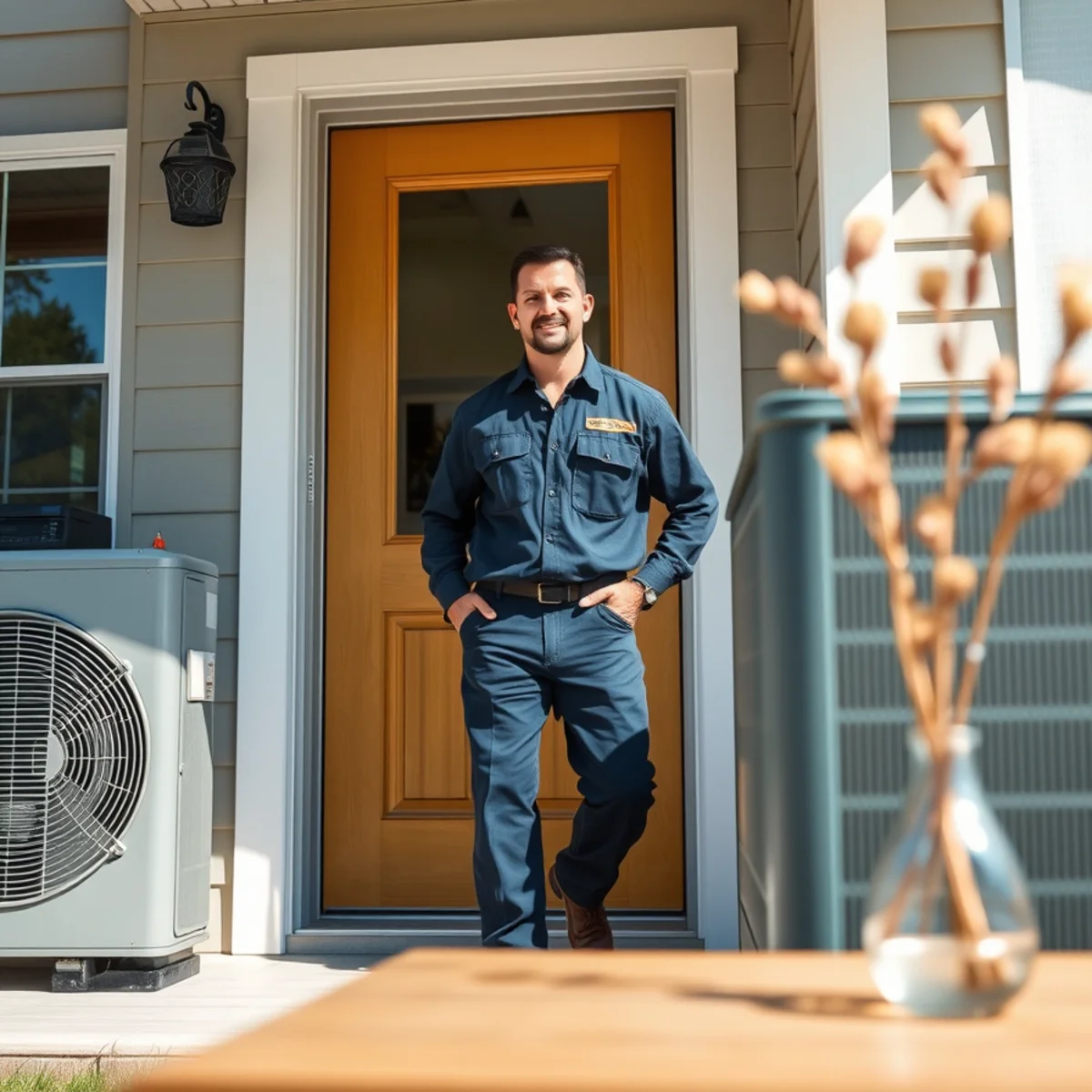Flaming Ice Heating & Cooling technician at a home in Elkin, NC