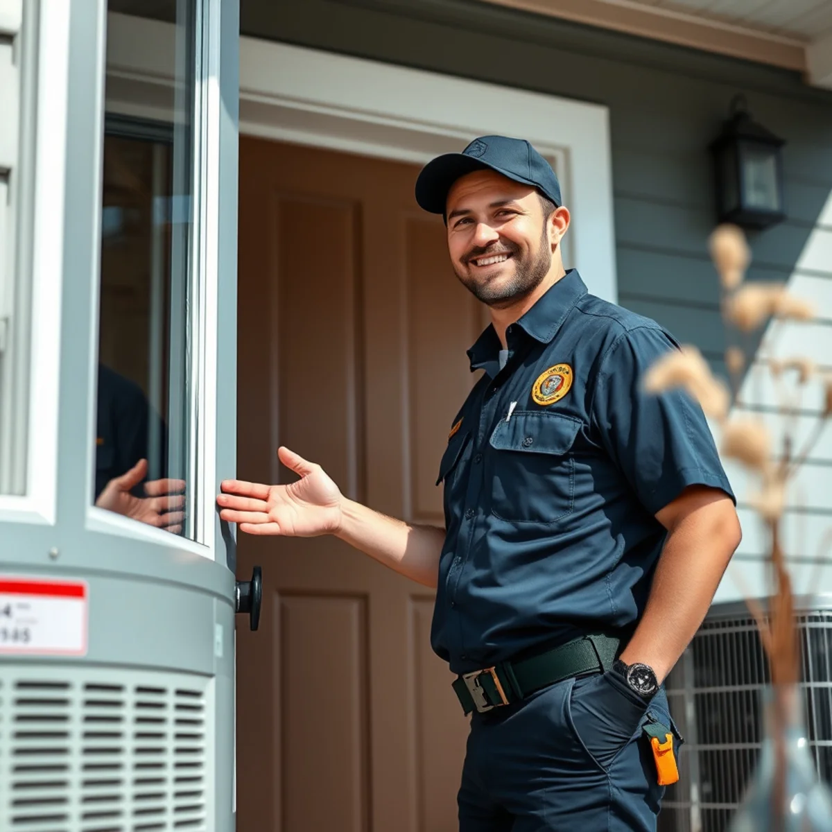 Flaming Ice Heating & Cooling technician at a home in Emerald Isle, NC