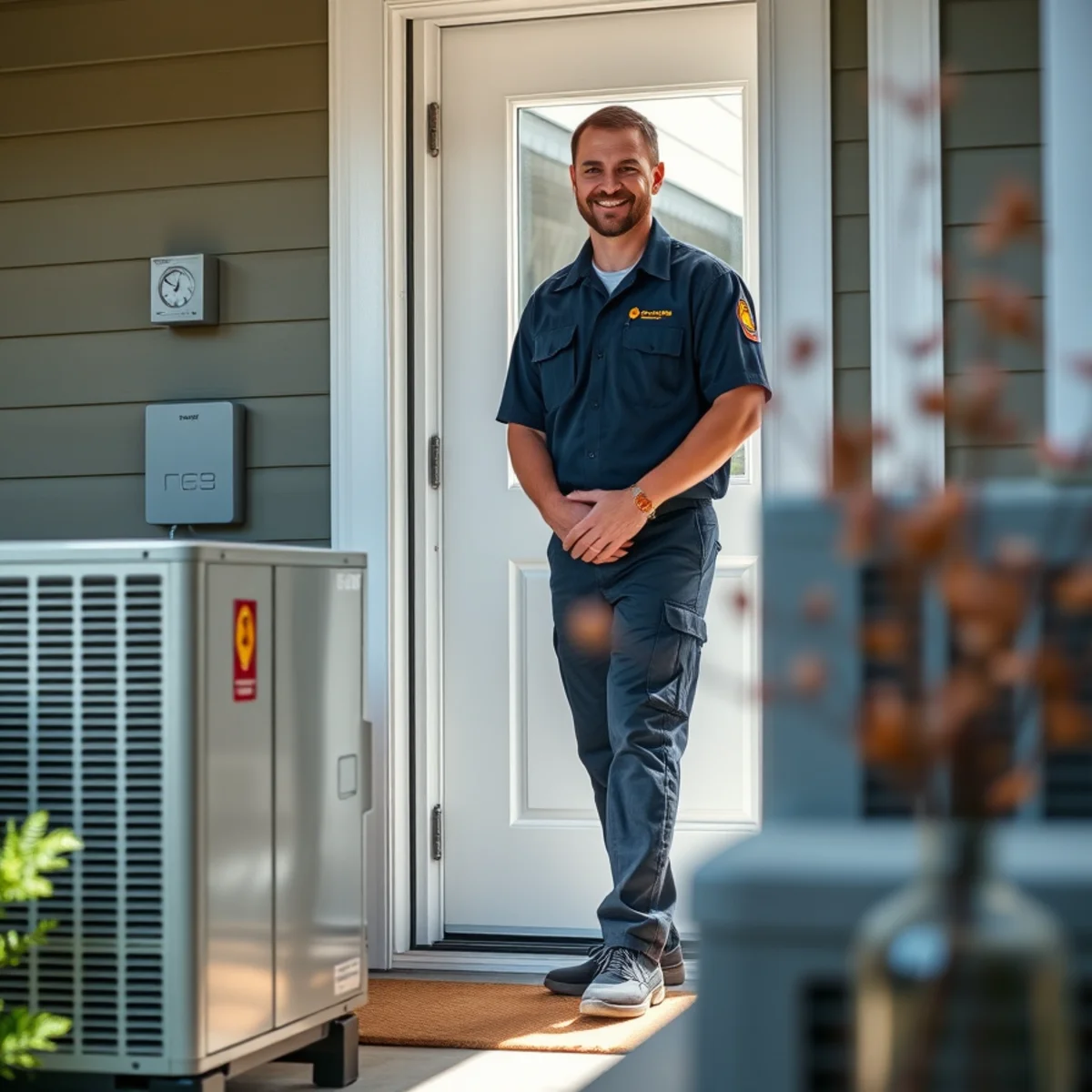 Flaming Ice Heating & Cooling technician at a home in Four Oaks, NC