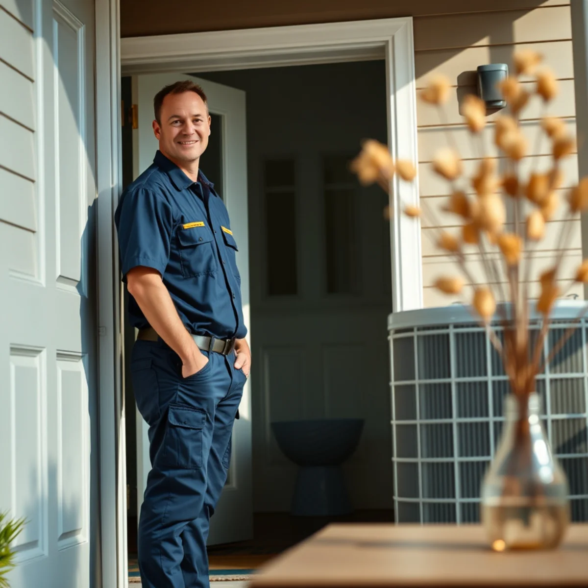 Flaming Ice Heating & Cooling technician at a home in Franklinton, NC