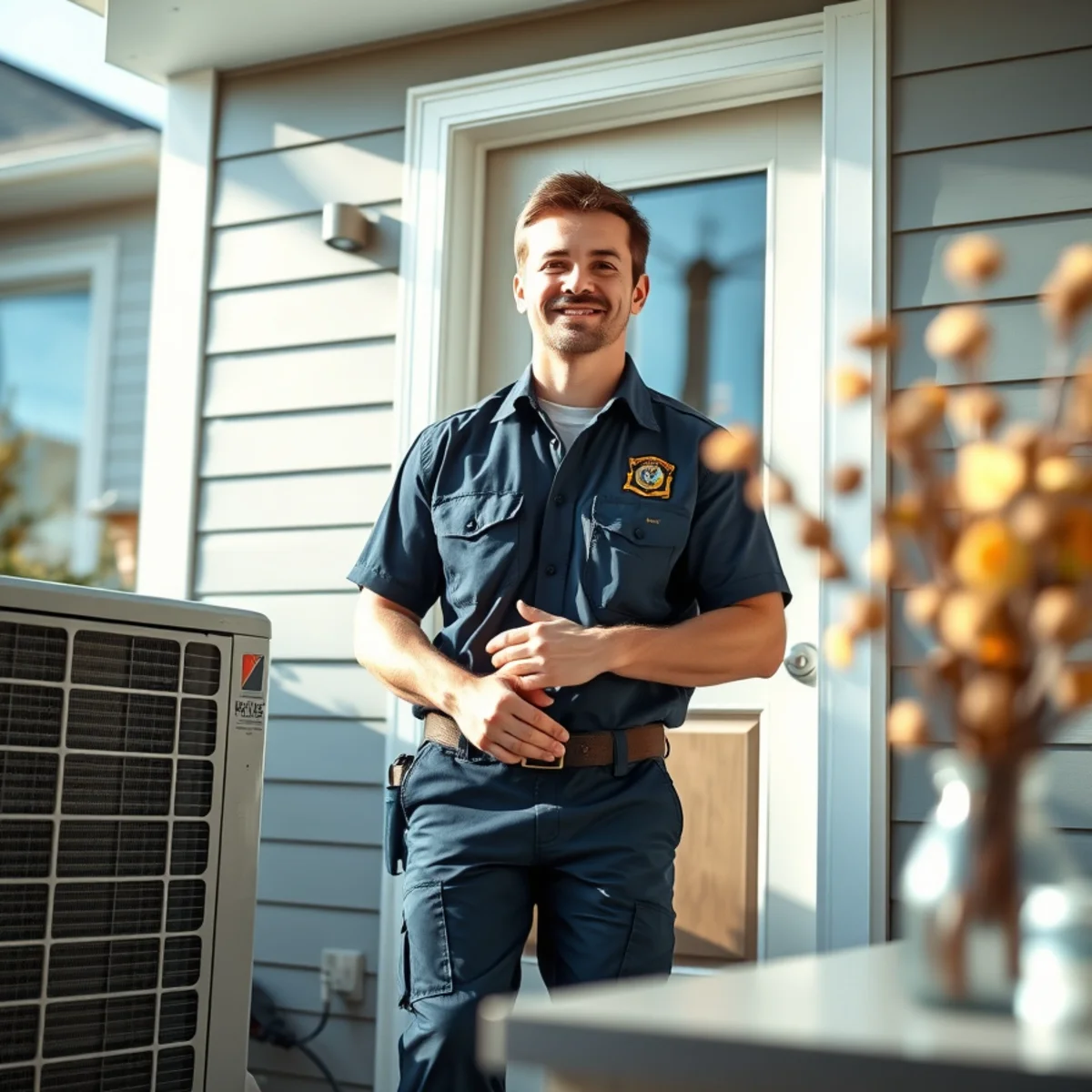 Flaming Ice Heating & Cooling technician at a home in Fuquay-Varina, NC