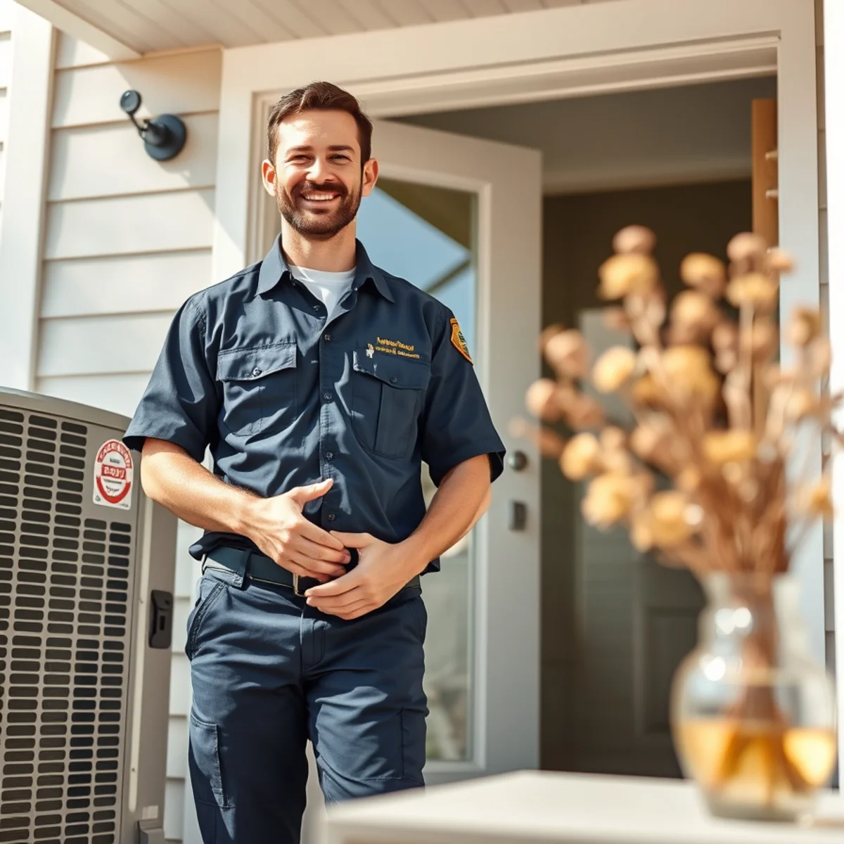 Flaming Ice Heating & Cooling technician at a home in Goldston, NC