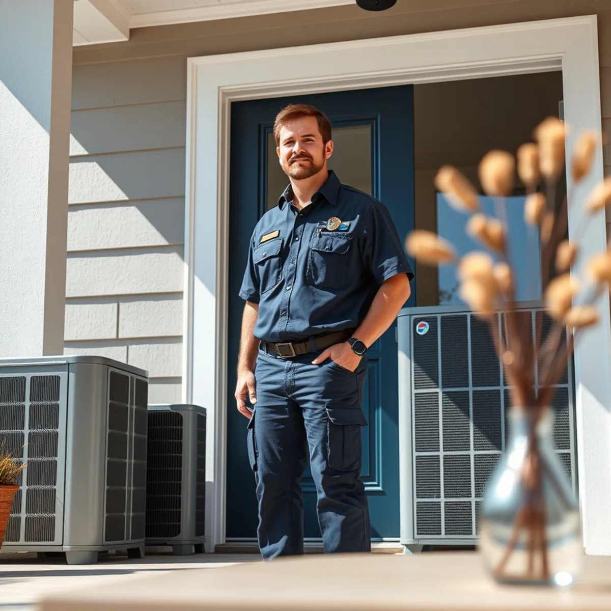 Flaming Ice Heating & Cooling technician at a home in Hamlet, NC