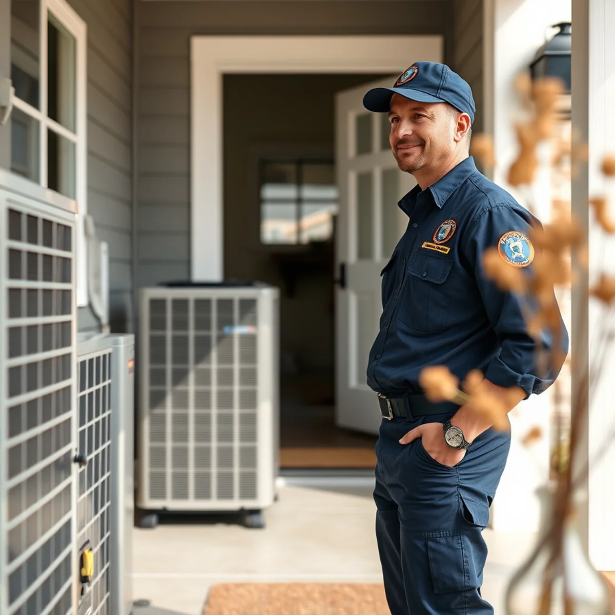 Flaming Ice Heating & Cooling technician at a home in Harrisburg, NC