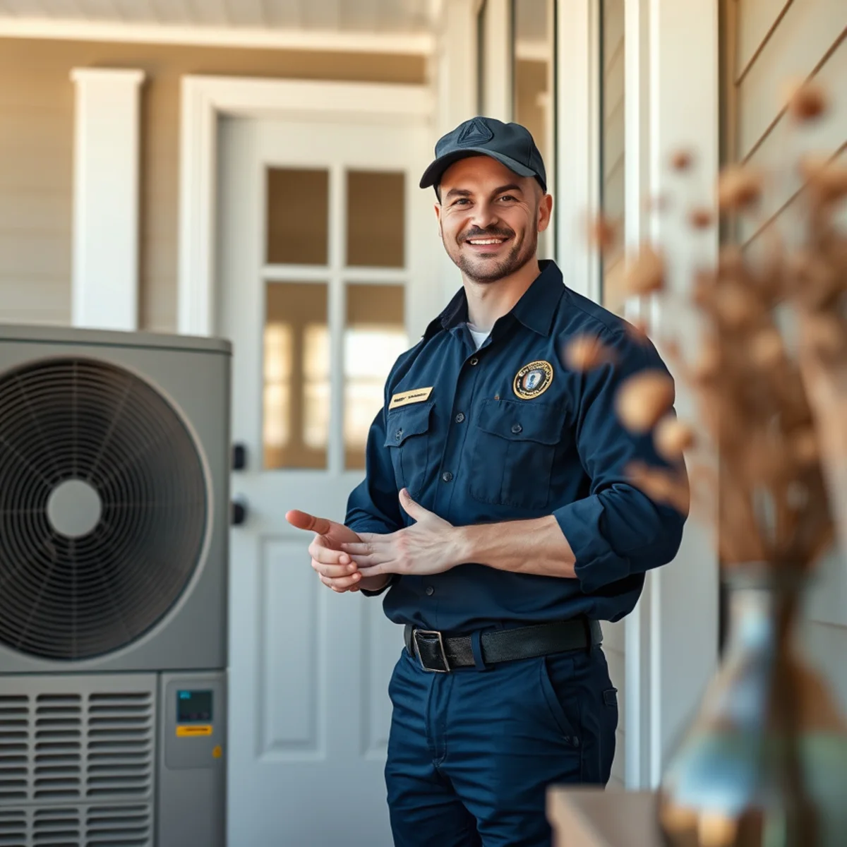 Flaming Ice Heating & Cooling technician at a home in Hendersonville, NC