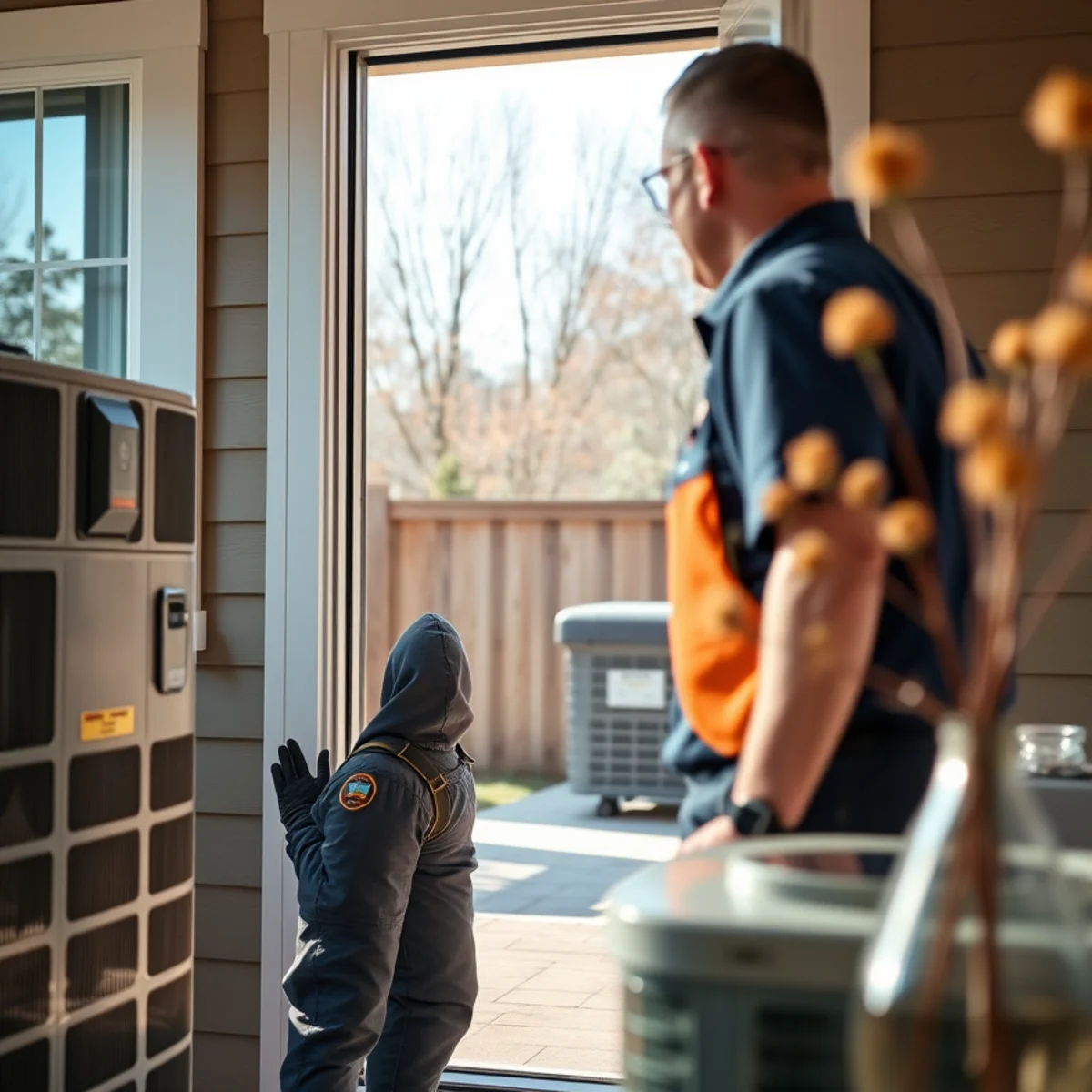 Flaming Ice Heating & Cooling technician at a home in Hickory, NC