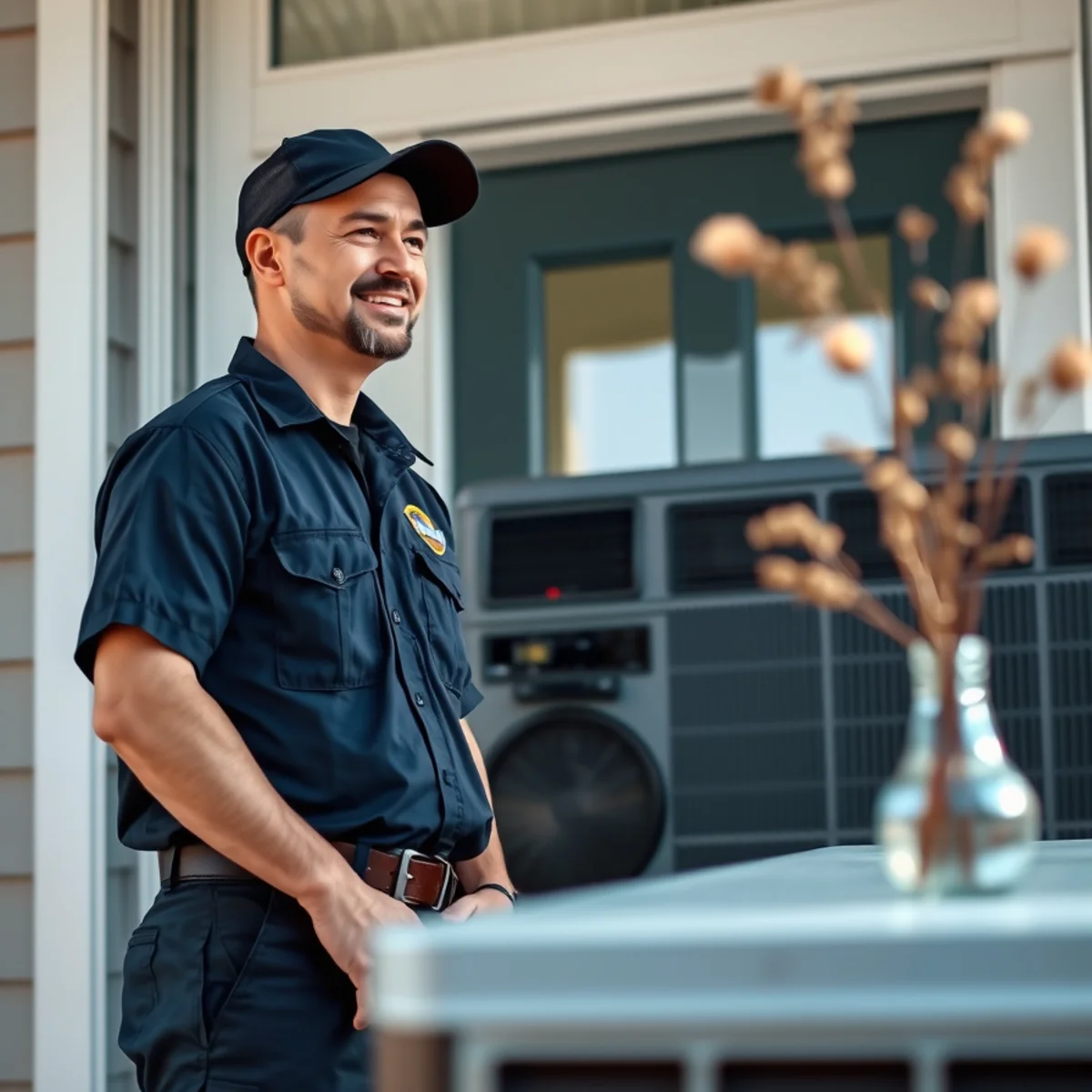 Flaming Ice Heating & Cooling technician at a home in Hope Mills, NC