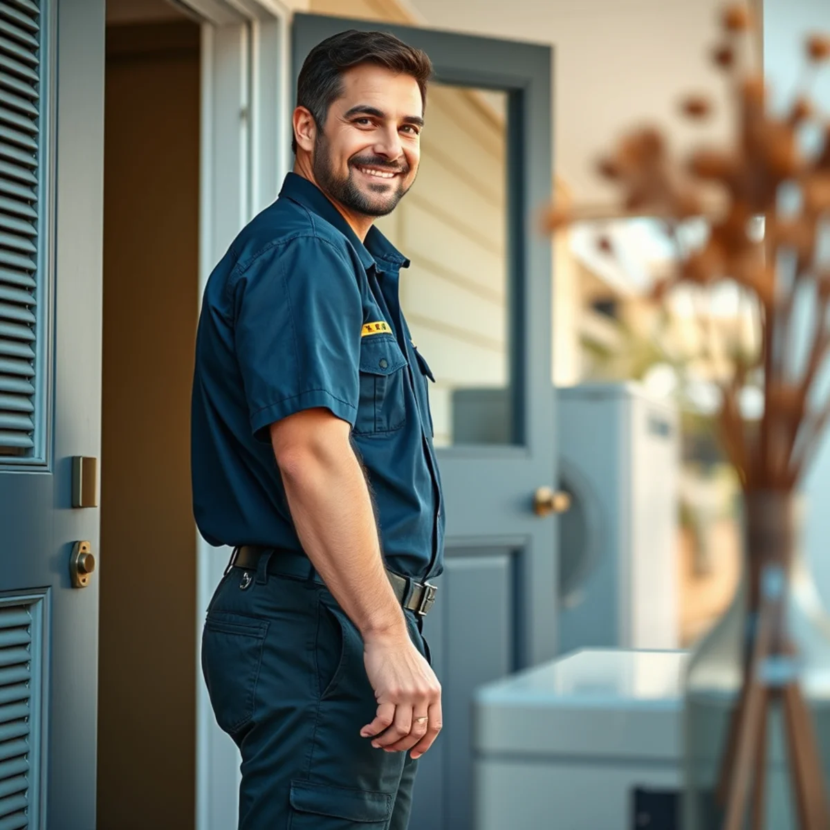 Flaming Ice Heating & Cooling technician at a home in Huntersville, NC