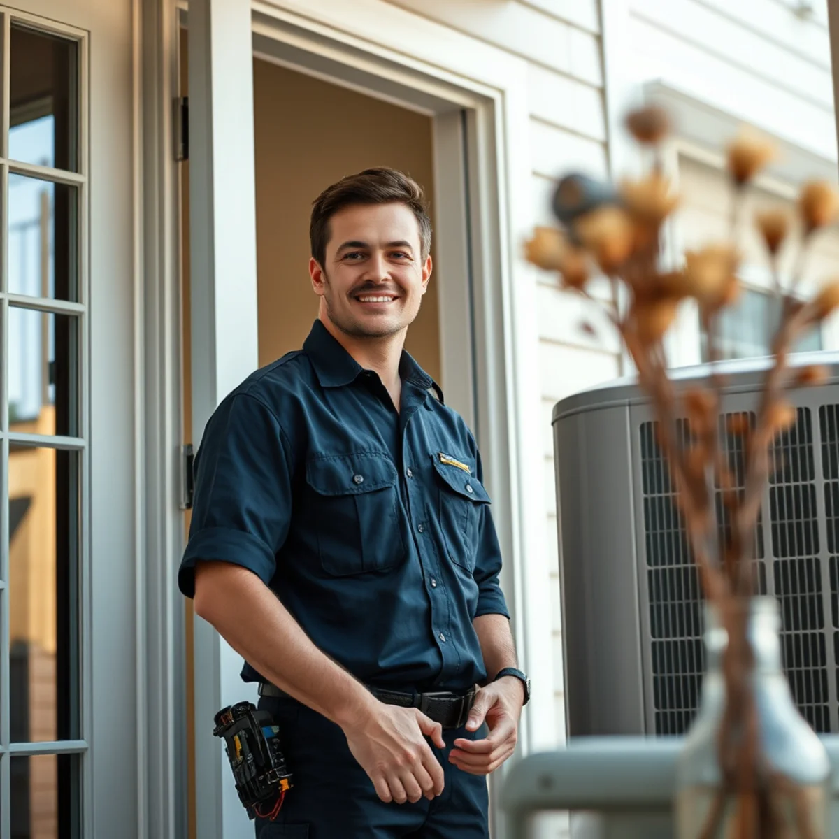 Flaming Ice Heating & Cooling technician at a home in Jacksonville, NC