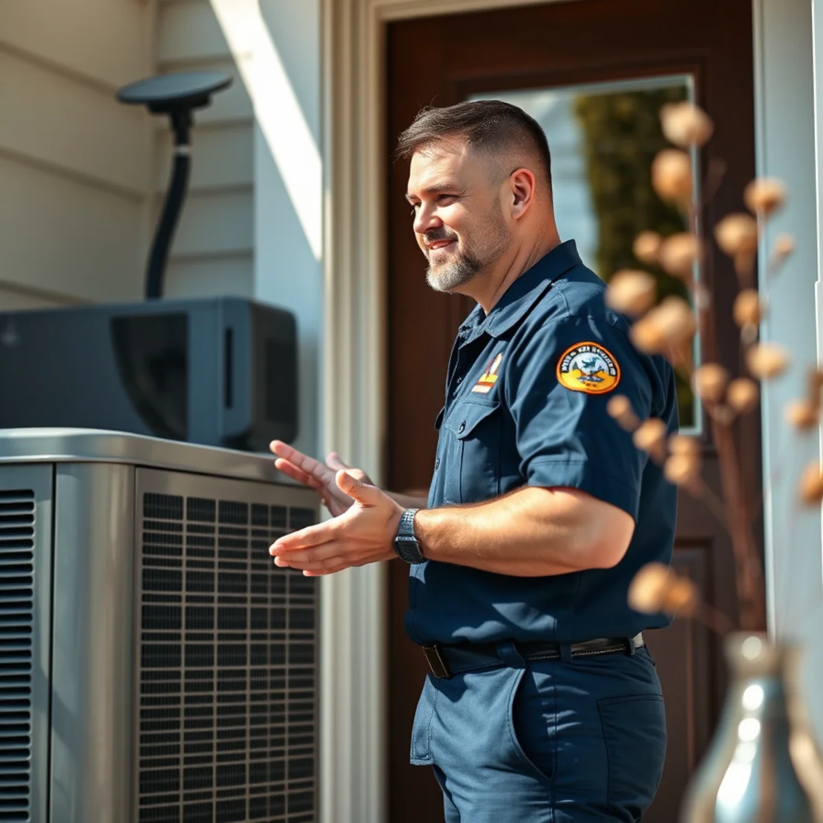 Flaming Ice Heating & Cooling technician at a home in Jefferson, NC