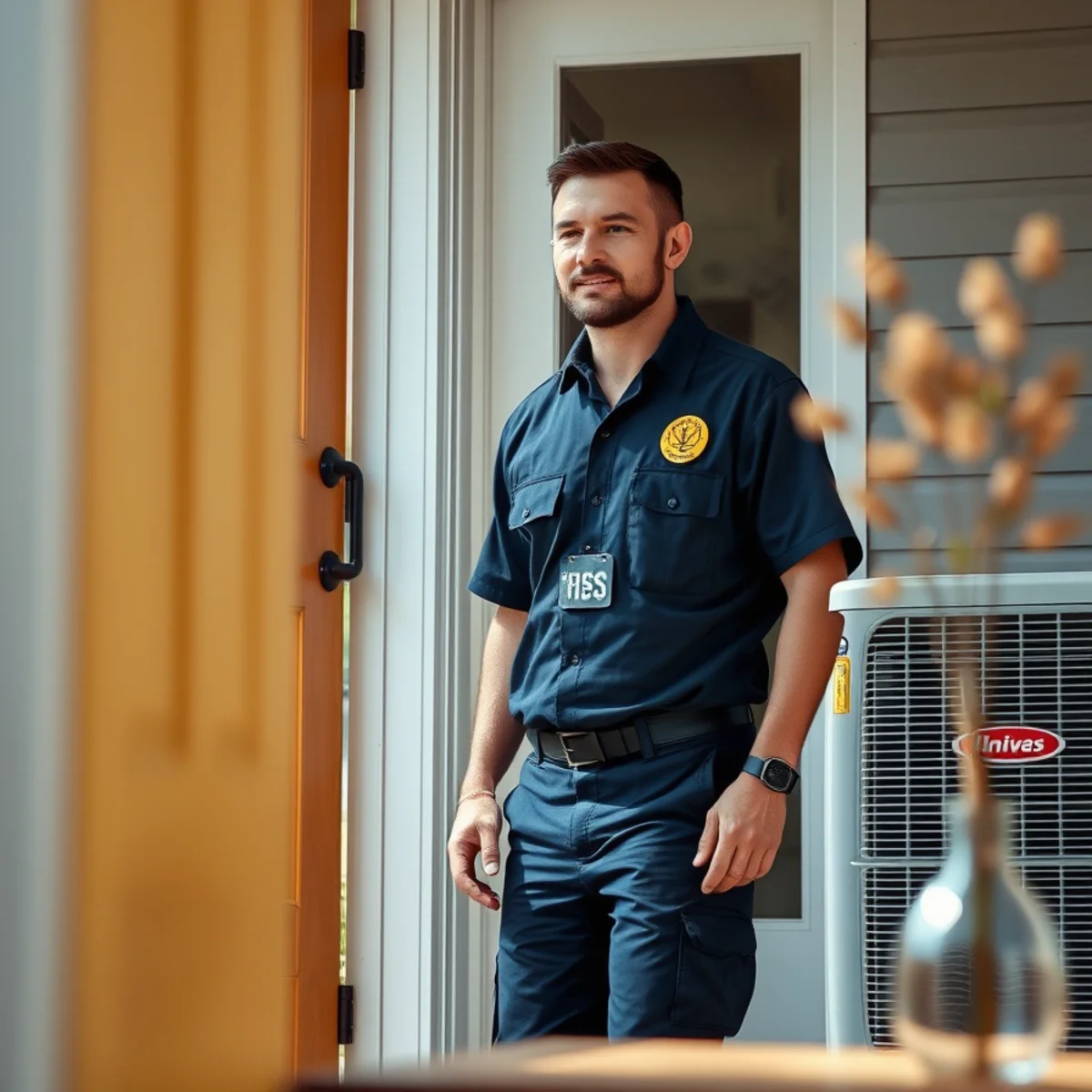 Flaming Ice Heating & Cooling technician at a home in Leland, NC