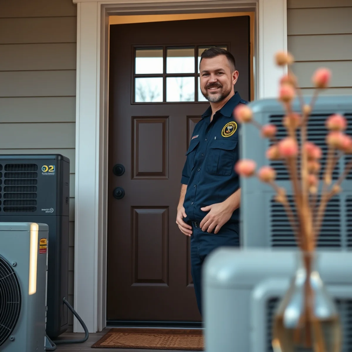 Flaming Ice Heating & Cooling technician at a home in Lenoir, NC