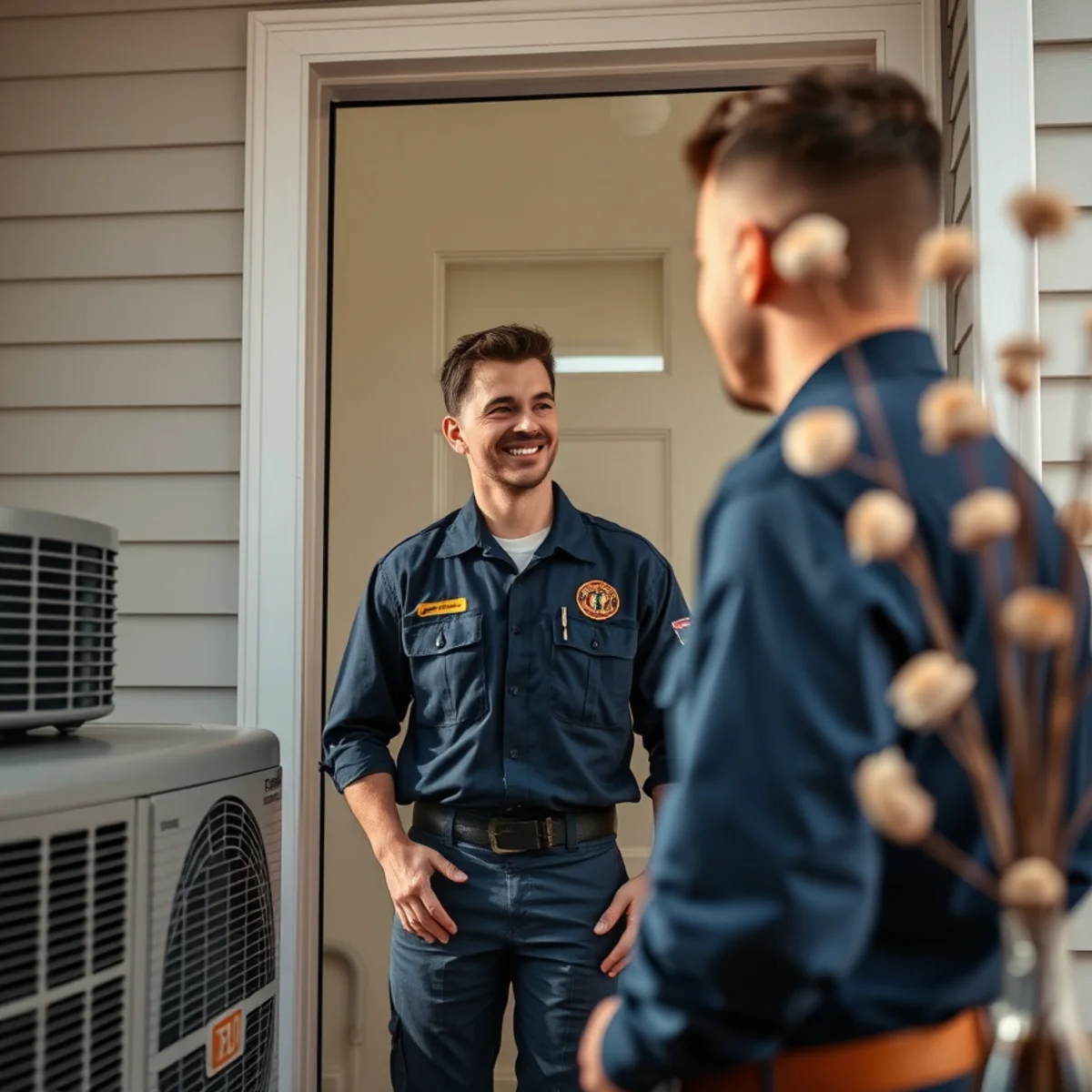 Flaming Ice Heating & Cooling technician at a home in Madison, NC