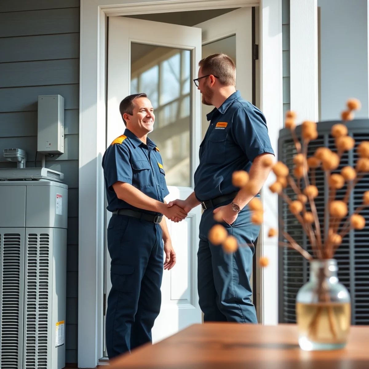 Flaming Ice Heating & Cooling technician at a home in Marion, NC