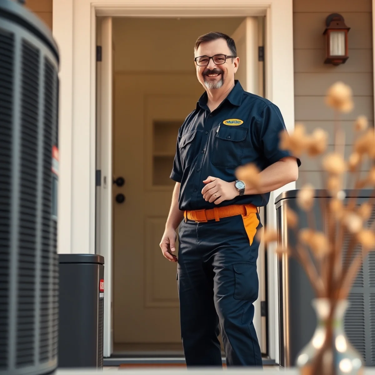 Flaming Ice Heating & Cooling technician at a home in Middlesex, NC