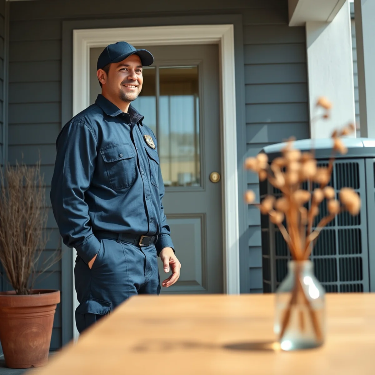 Flaming Ice Heating & Cooling technician at a home in Mocksville, NC