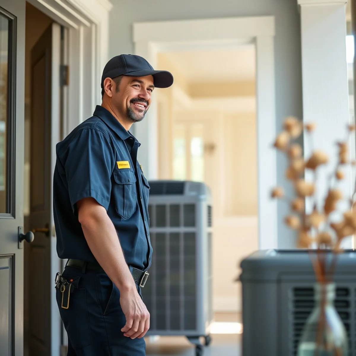 Flaming Ice Heating & Cooling technician at a home in Morehead City, NC