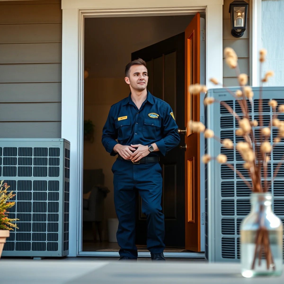 Flaming Ice Heating & Cooling technician at a home in Morrisville, NC