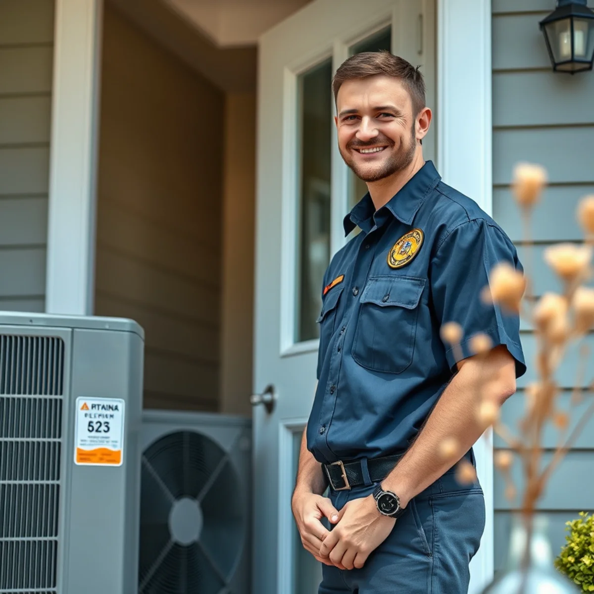 Flaming Ice Heating & Cooling technician at a home in Mount Airy, NC