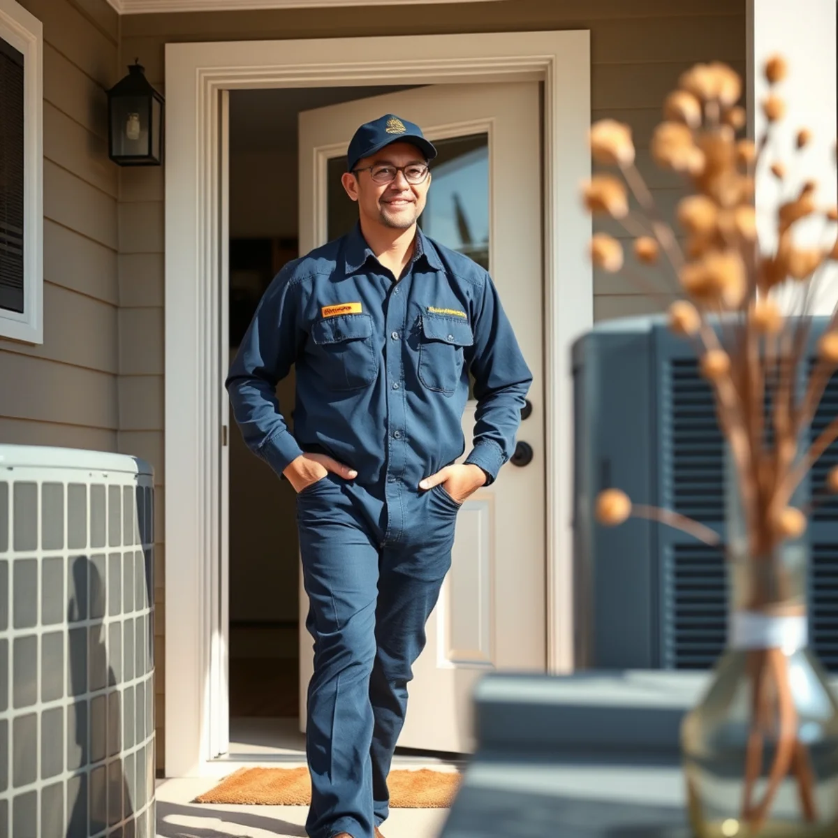 Flaming Ice Heating & Cooling technician at a home in Oxford, NC