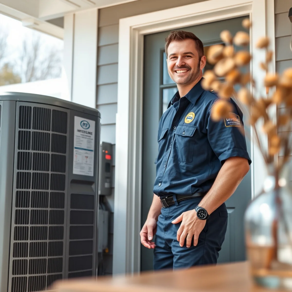 Flaming Ice Heating & Cooling technician at a home in Pinehurst, NC