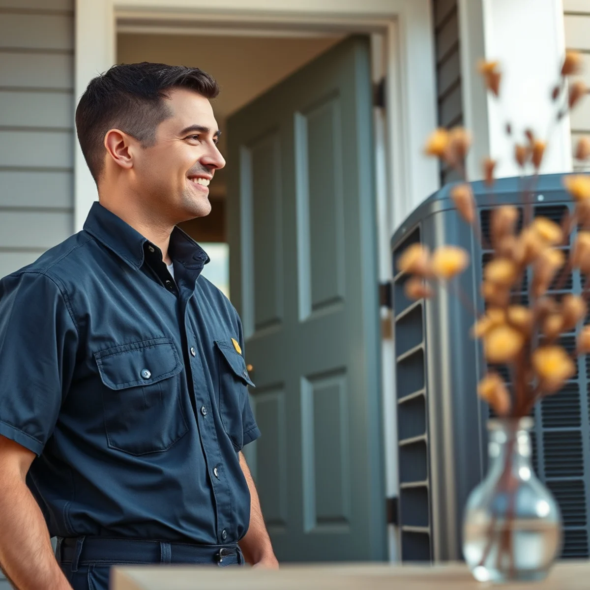 Flaming Ice Heating & Cooling technician at a home in Pittsboro, NC