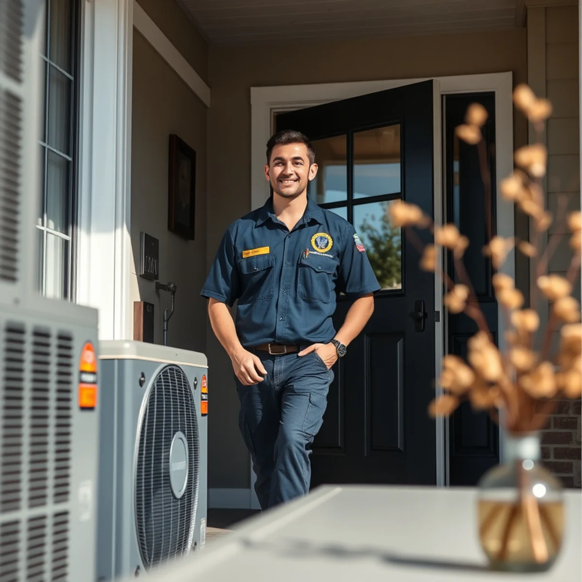 Flaming Ice Heating & Cooling technician at a home in Princeton, NC