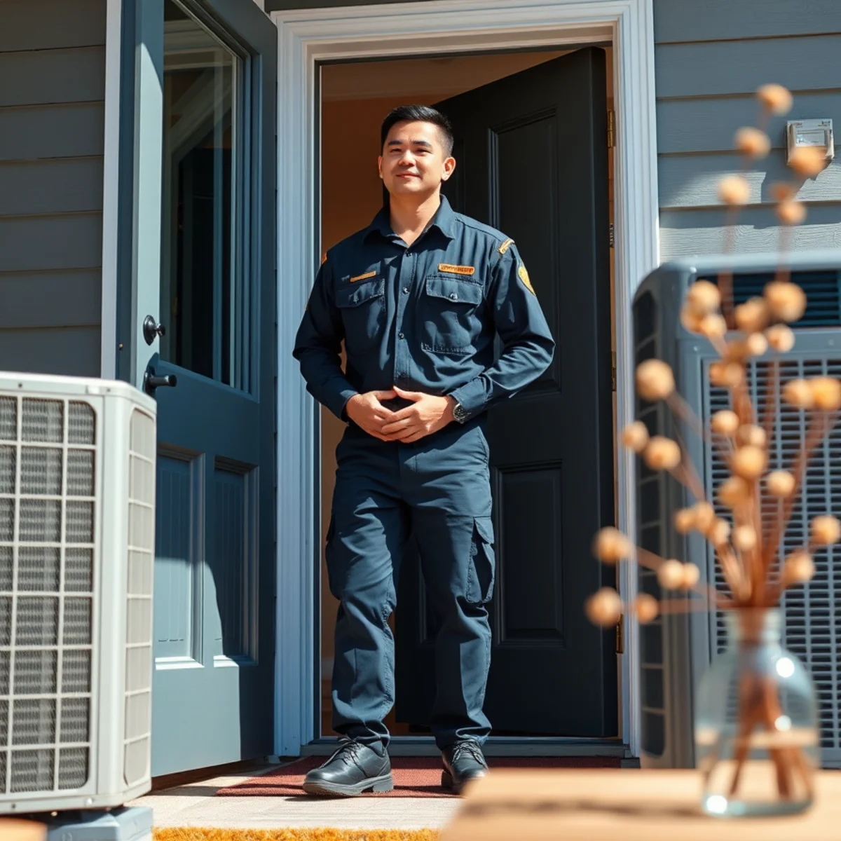 Flaming Ice Heating & Cooling technician at a home in Raleigh, NC