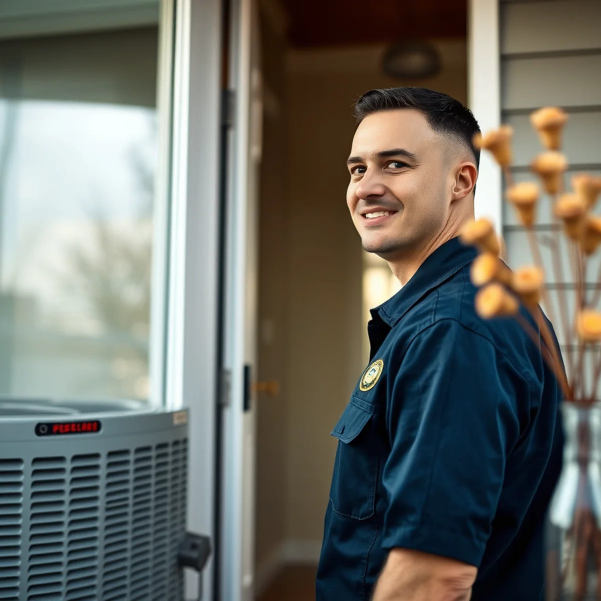 Flaming Ice Heating & Cooling technician at a home in Roanoke Rapids, NC