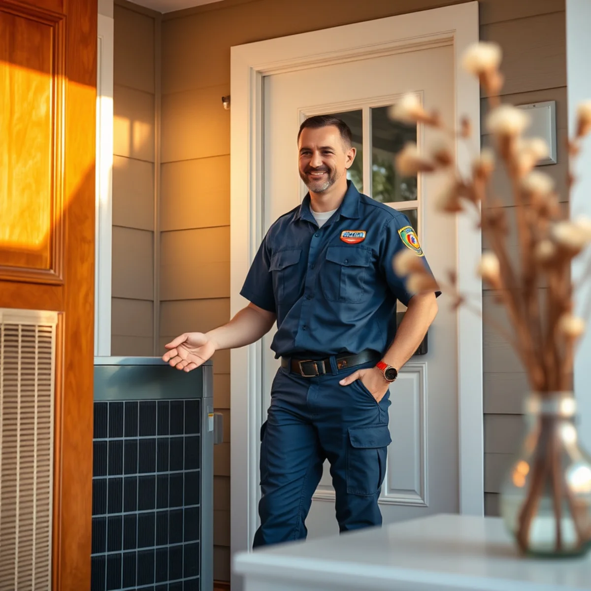 Flaming Ice Heating & Cooling technician at a home in Rockingham, NC