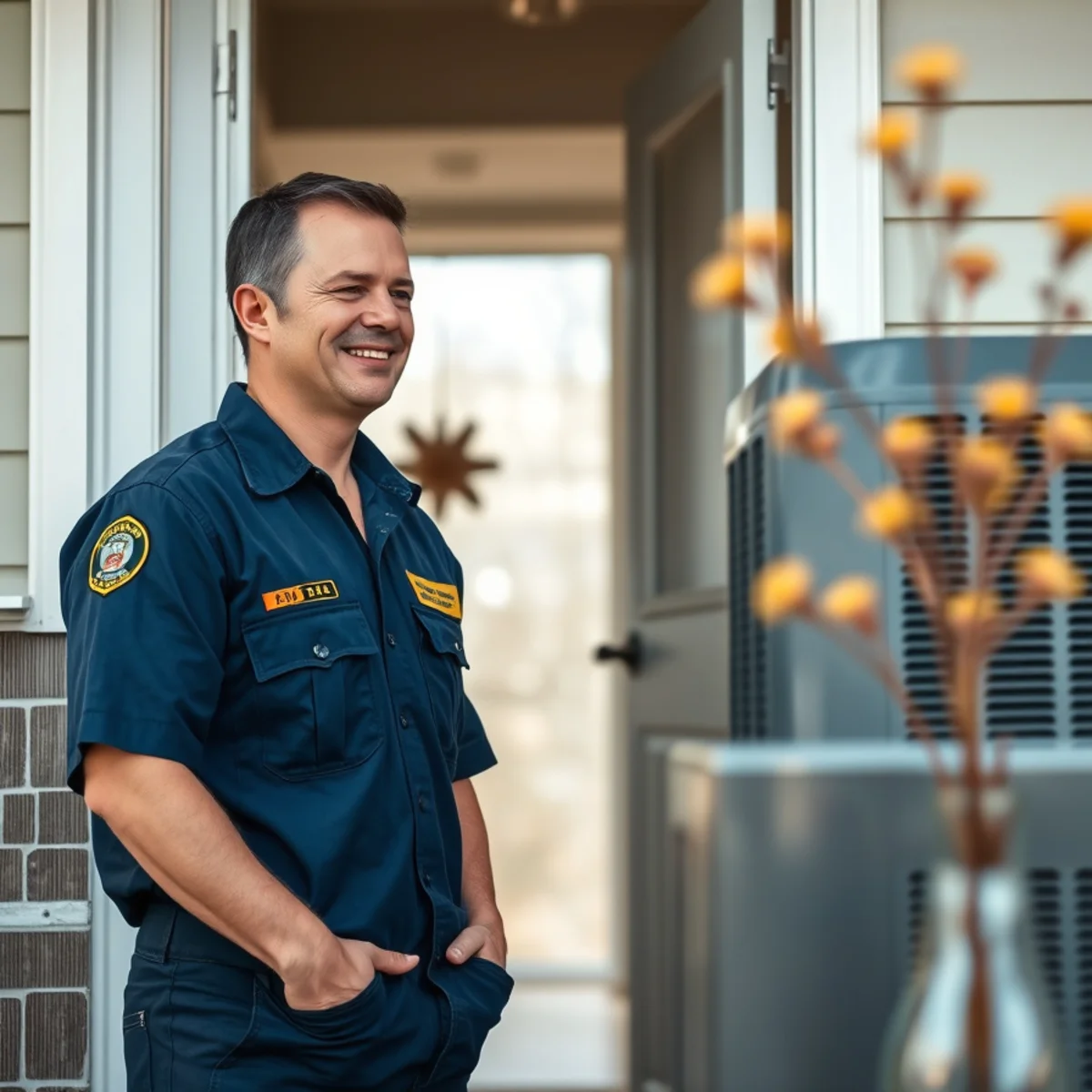 Flaming Ice Heating & Cooling technician at a home in Rocky Mount, NC