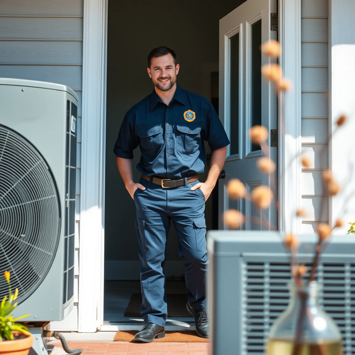Flaming Ice Heating & Cooling technician at a home in Salisbury, NC